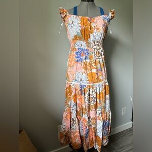 Off shoulder floral print summer dress